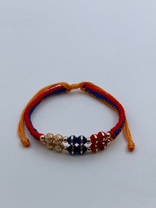 PULSERA DOBLE CARRIL DE COLOMBIA EN ORO LAMINADO 18K
